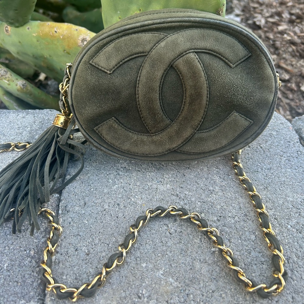 Chanel Vintage Mini Oval CC Logo Shoulder Bag